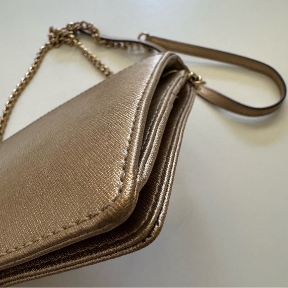 Michael Kors Gold Chain Strap Leather  Crossbody Bag - Picture 7 of 9